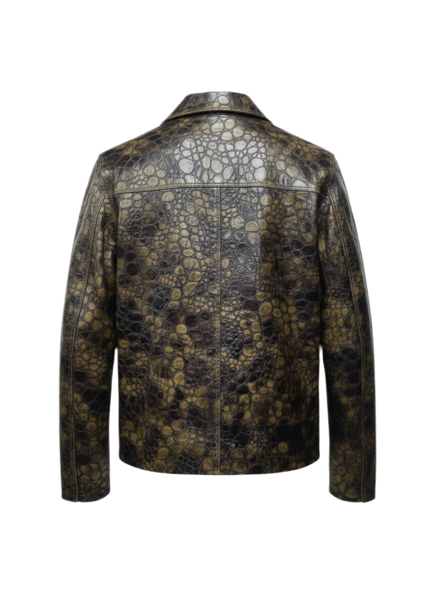 Veste en cuir d'agneau à motif reptile One in a Million (LIMITED EDITION)