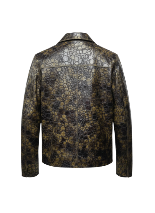 Veste en cuir d'agneau à motif reptile One in a Million (LIMITED EDITION)