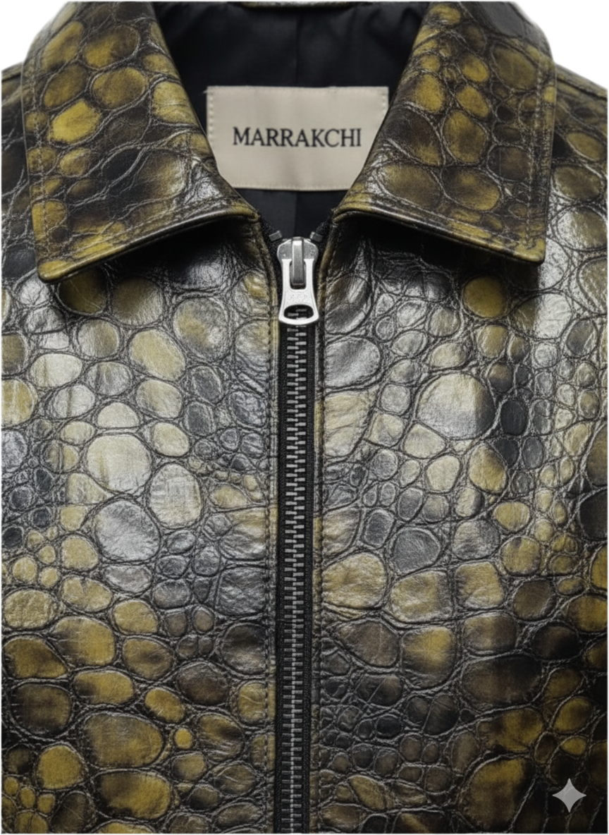 Veste en cuir d'agneau à motif reptile One in a Million (LIMITED EDITION)