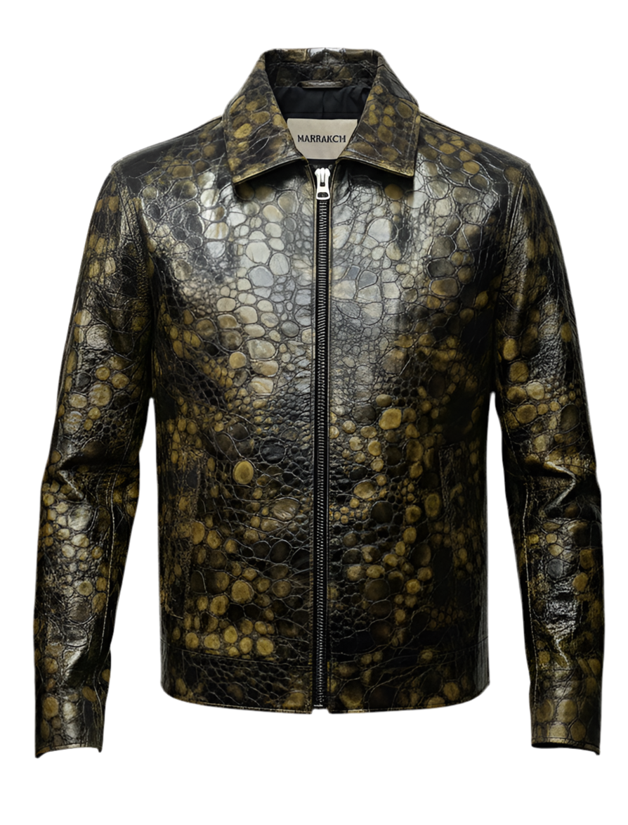 Veste en cuir d'agneau à motif reptile One in a Million (LIMITED EDITION)