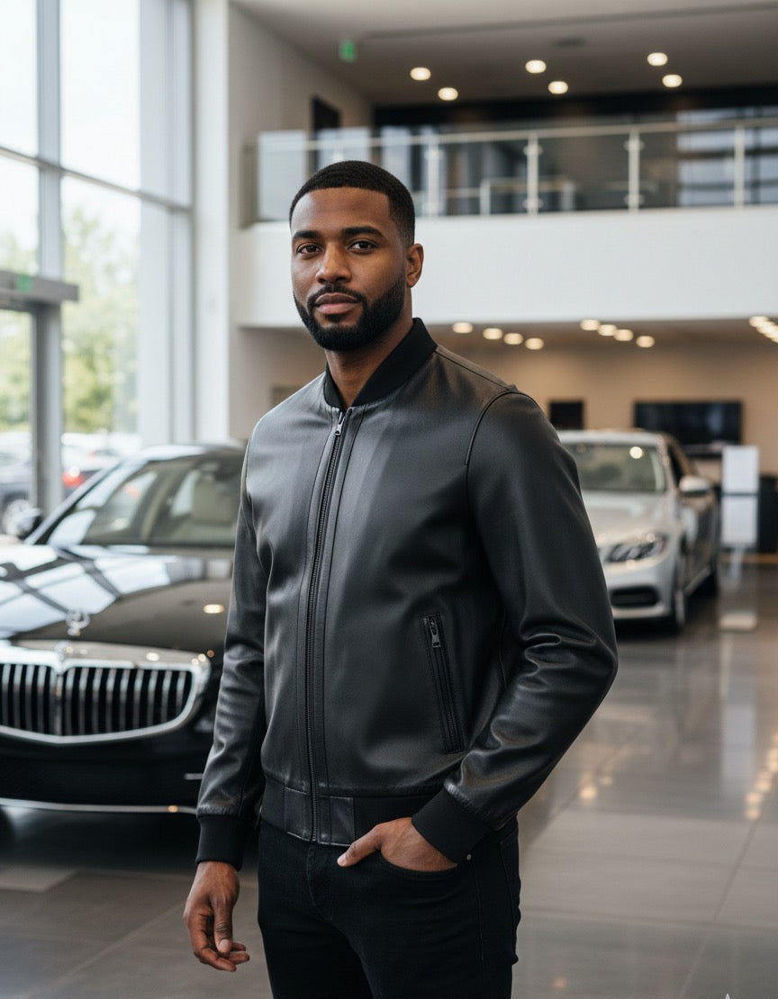 Lantern – Veste homme en cuir lisse brillant | Modèle 2026