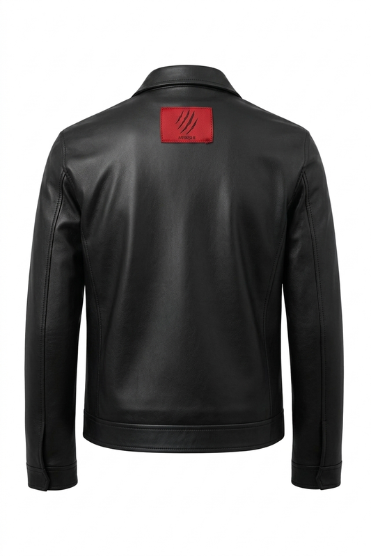 Veste MRKSHI Ultra Atlas Lion cuir noir face avant griffes rouges