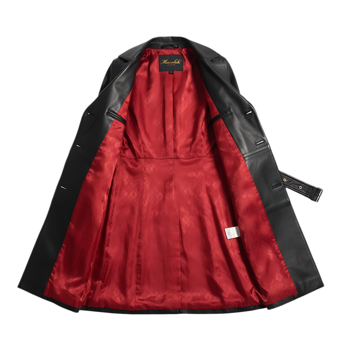 Carmen Trench-coat en cuir noir Marrakchi