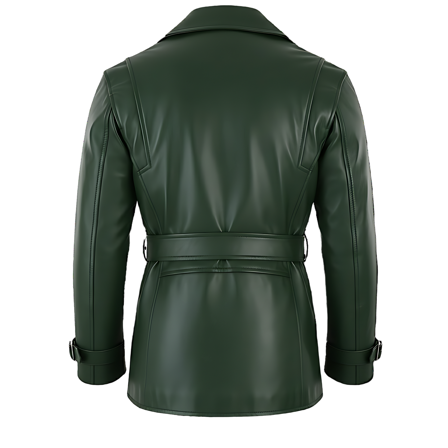 Manteau homme long Cuir vert foncé – FÈSI Marrakchi