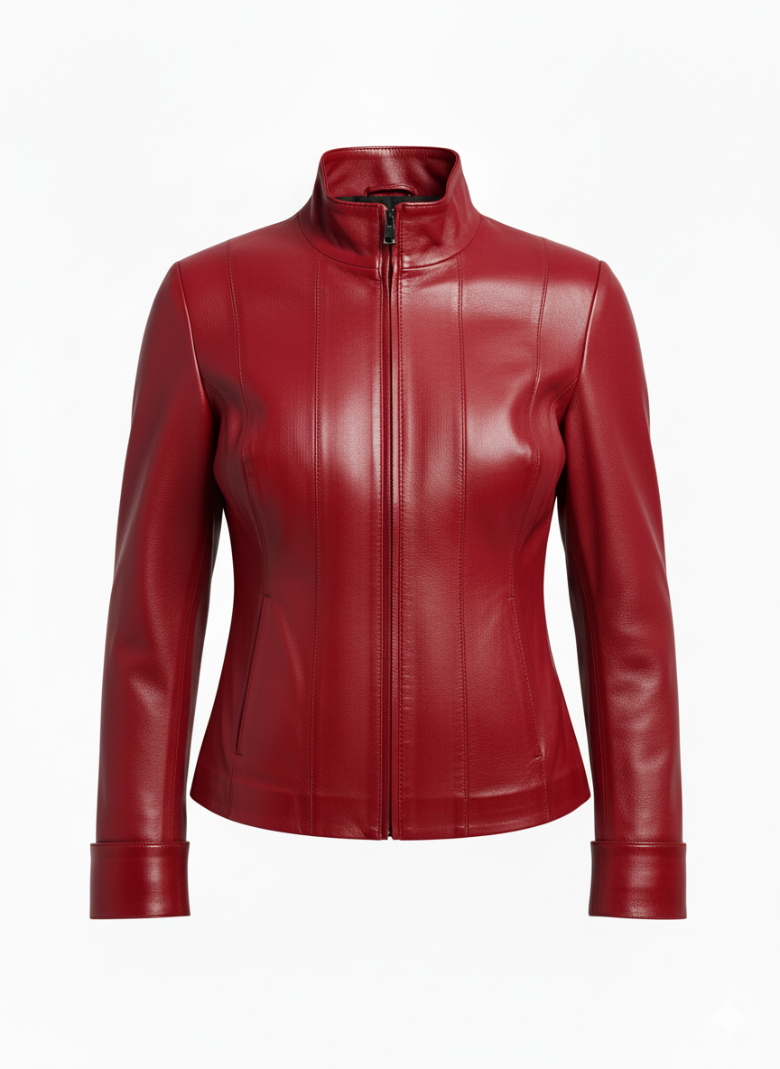 Veste Biker en cuir pour femme – Modèle Bugatti
