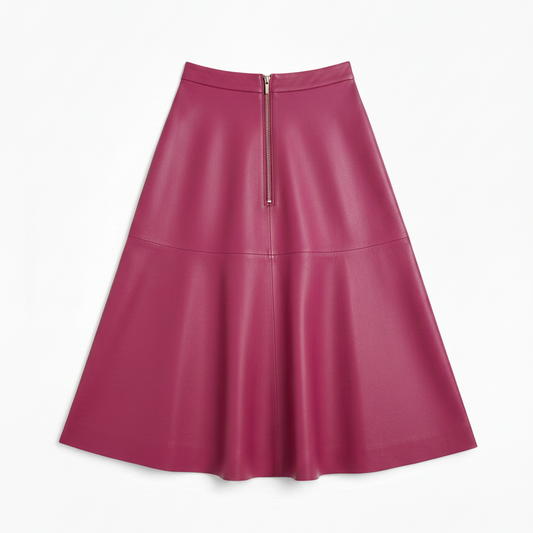 Jupe Viola Miles en cuir d’agneau – Violet Élégant | Collection 2026