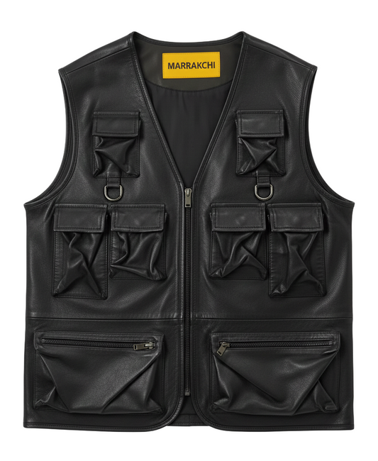Gilet Utility Multi-Poches – Vintage Black