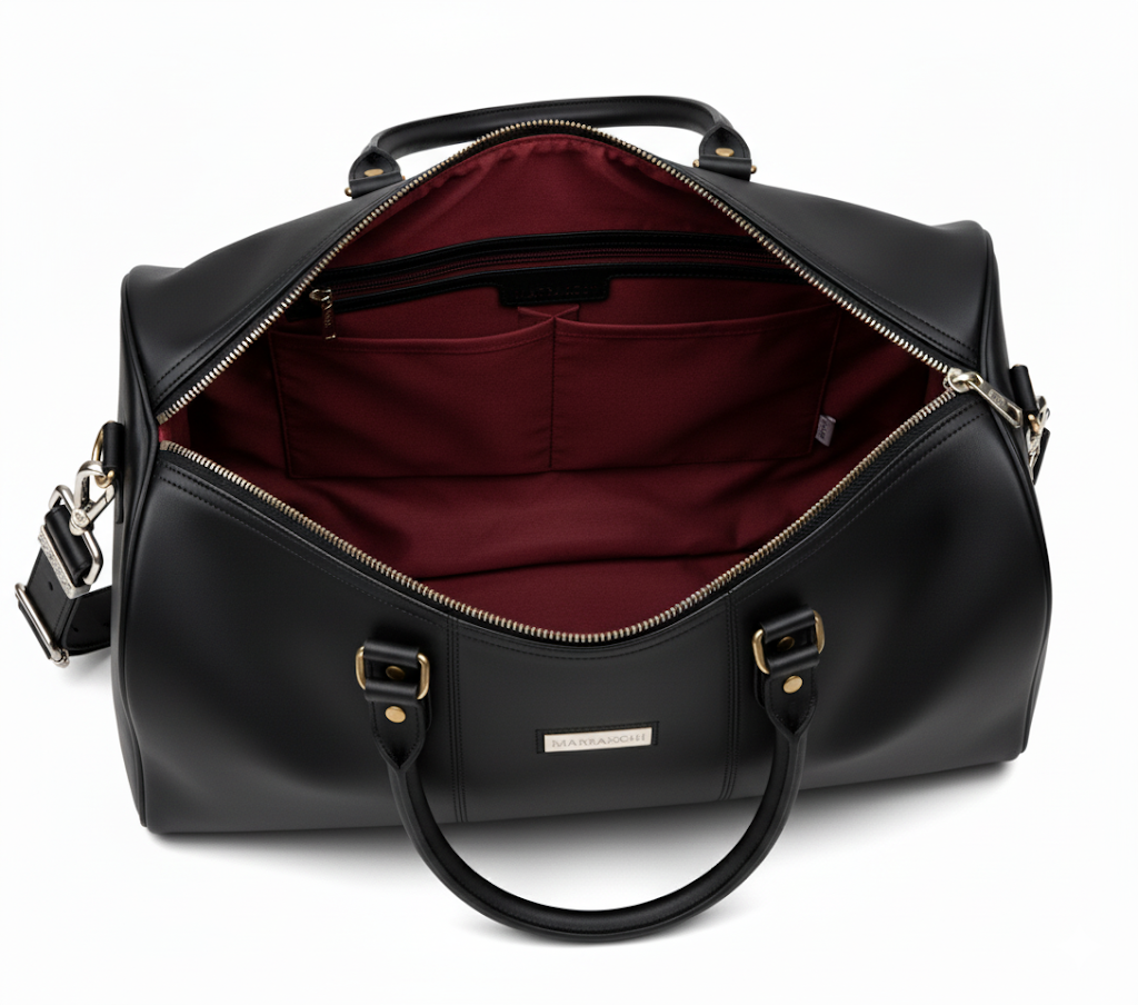 Aristocrat par Marrakchi Sac de voyage en cuir noir My Store