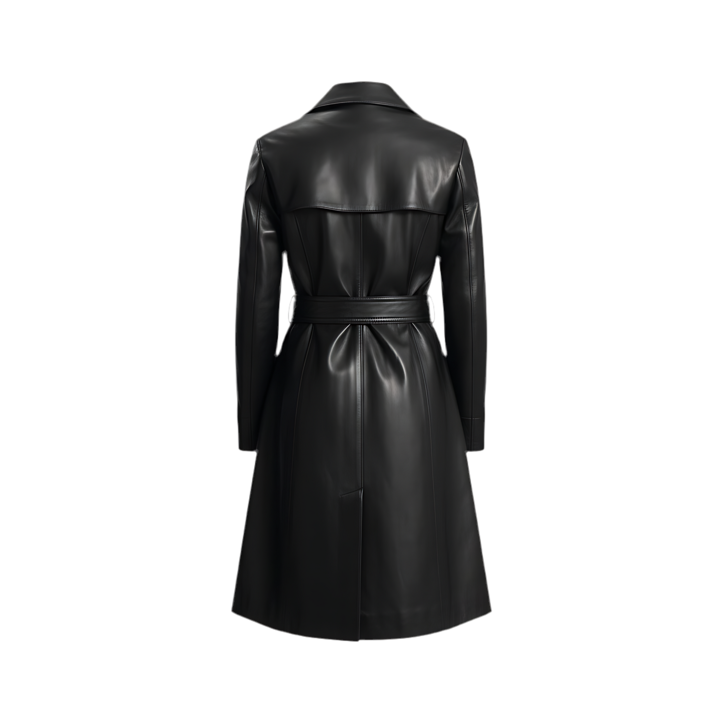 Carmen Trench-coat en cuir noir Marrakchi
