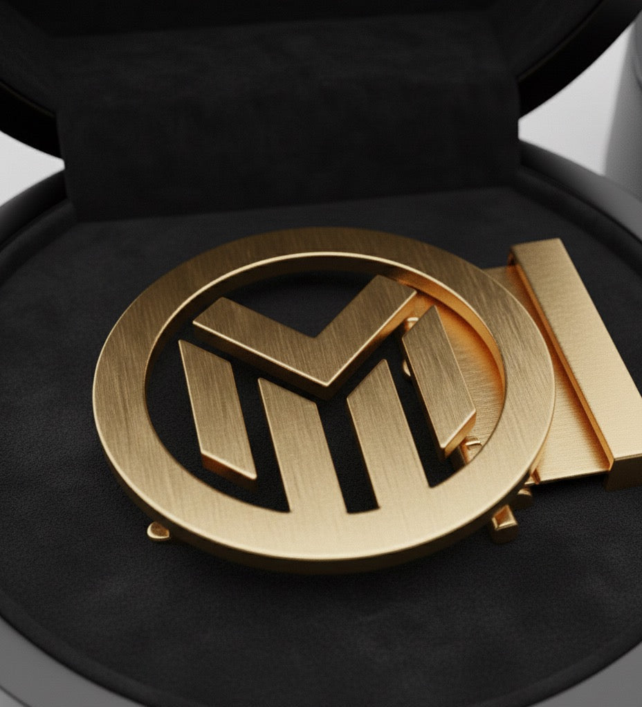 Nuit Saharienne Marrakchi Signature Belt 32 mm - Black | Golden Buckle