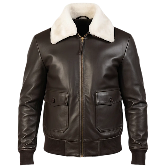 Airmare G-1 Blouson aviateur en cuir marron My Store
