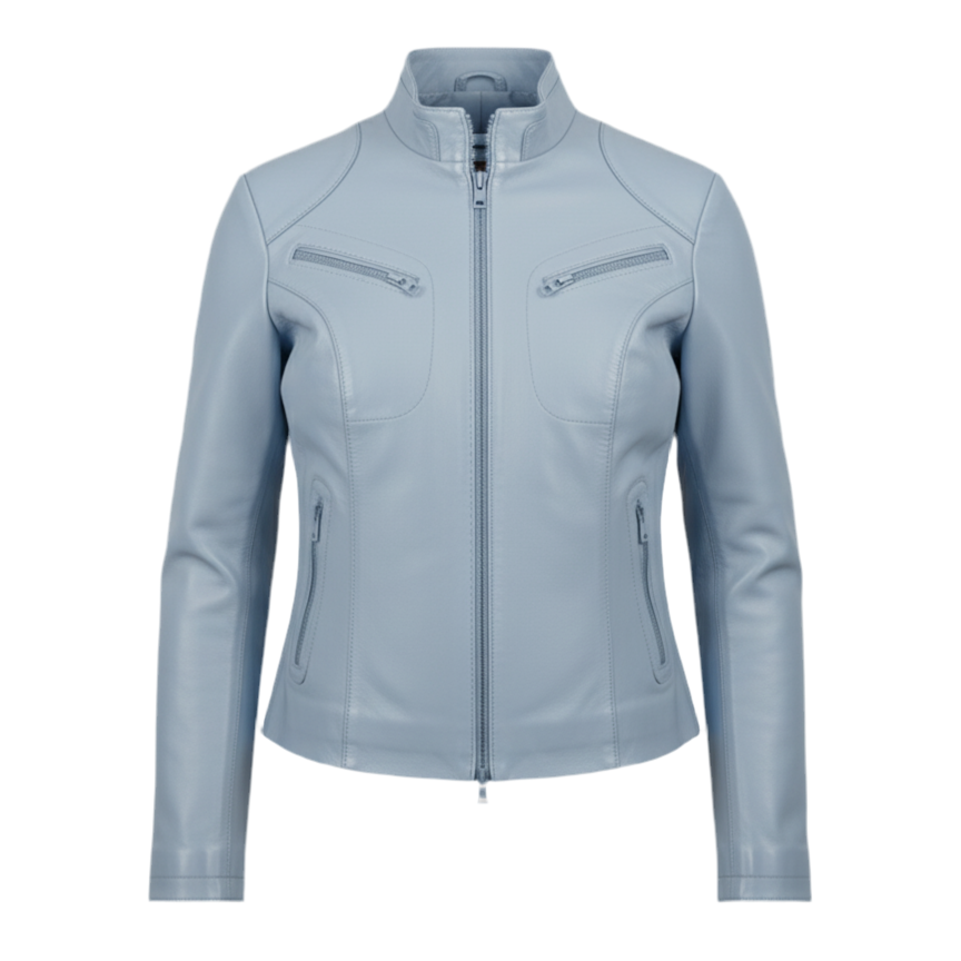 Veste en cuir d’agneau – Bikergirl Tiffany