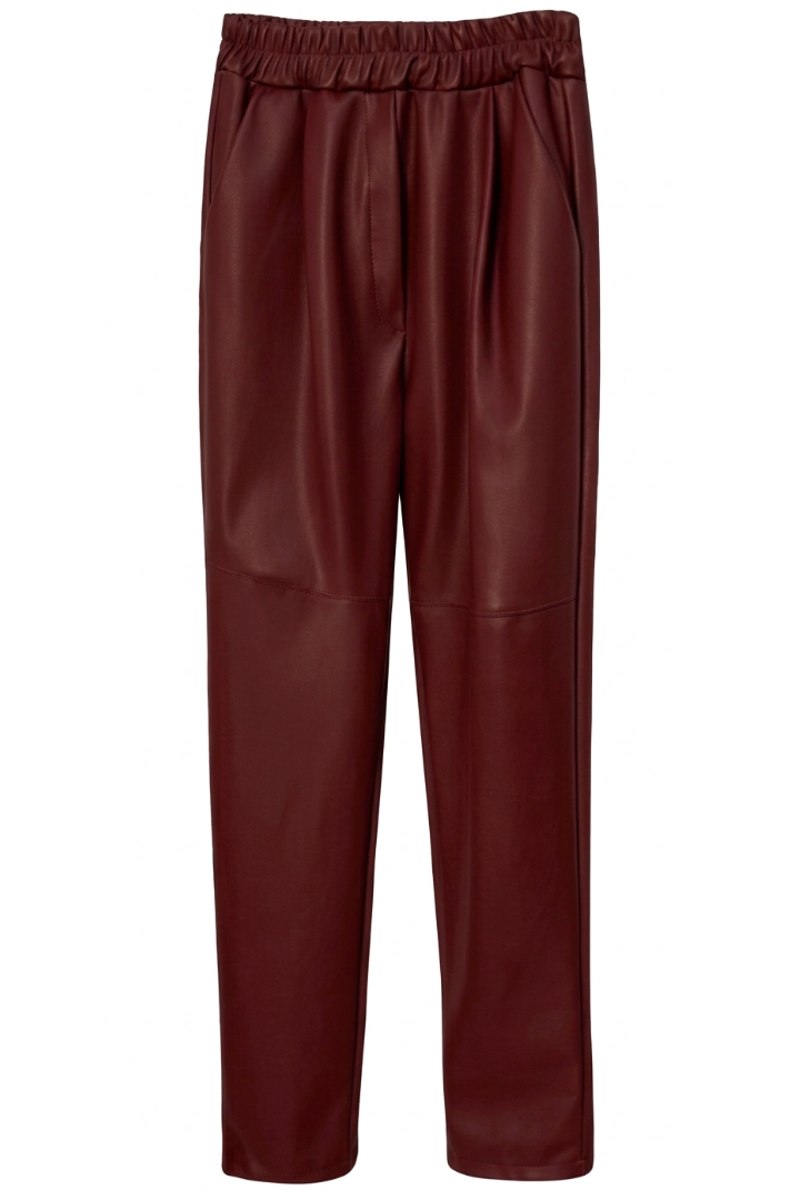 Pantalon cuir premium femme coupe baggy taille haute design cargo