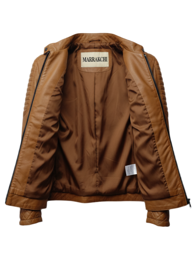Veste en cuir Camel COOPER