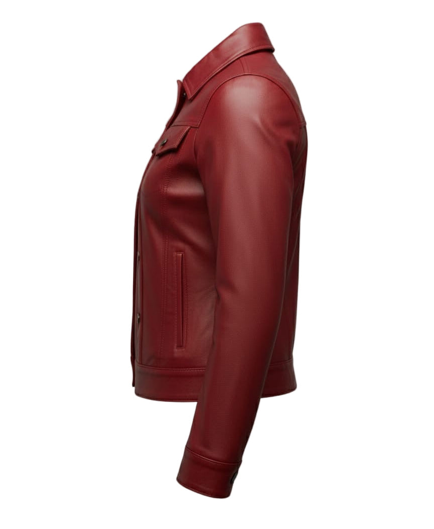 Veste en cuir d’agneau – Trucker Veste