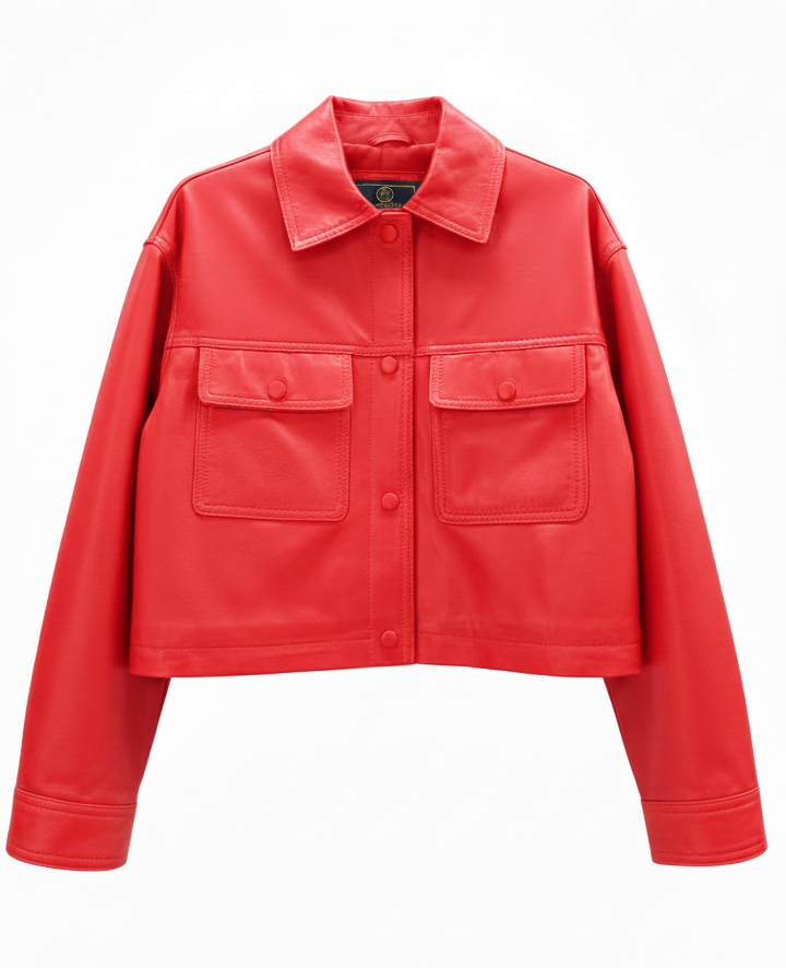 Trucker Belle – Veste en Cuir Femme Cintrée | Collection 2026