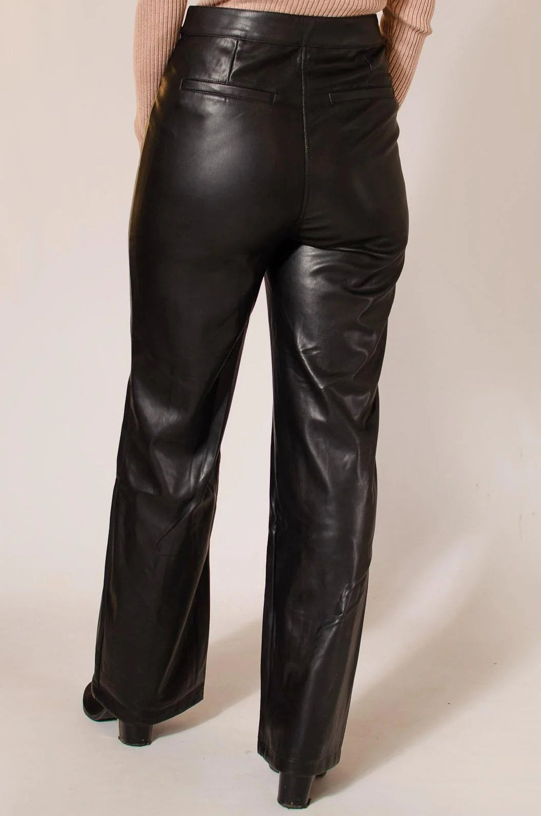 Pantalon taille haute à jambes larges