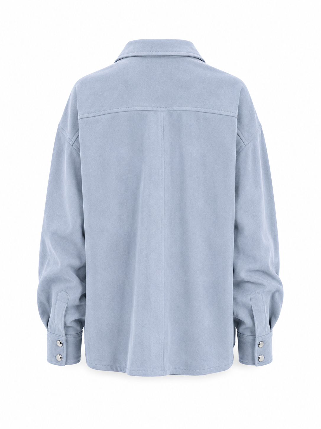Chemise Oversize en Daim Premium Cuir de Chèvre – Beige Sable & Bleu Ciel | MRKSHI