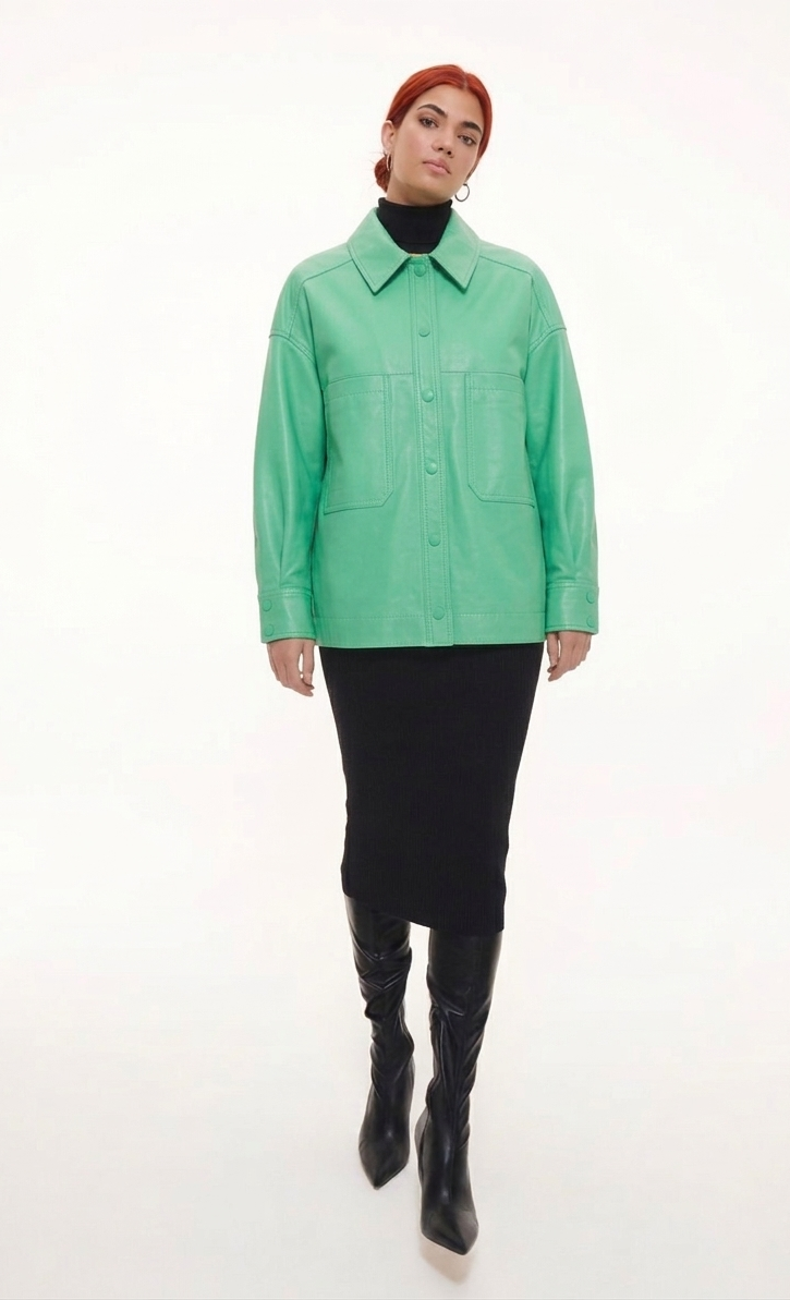 Chemise cuir femme oversize – ultra douce, premium, style été