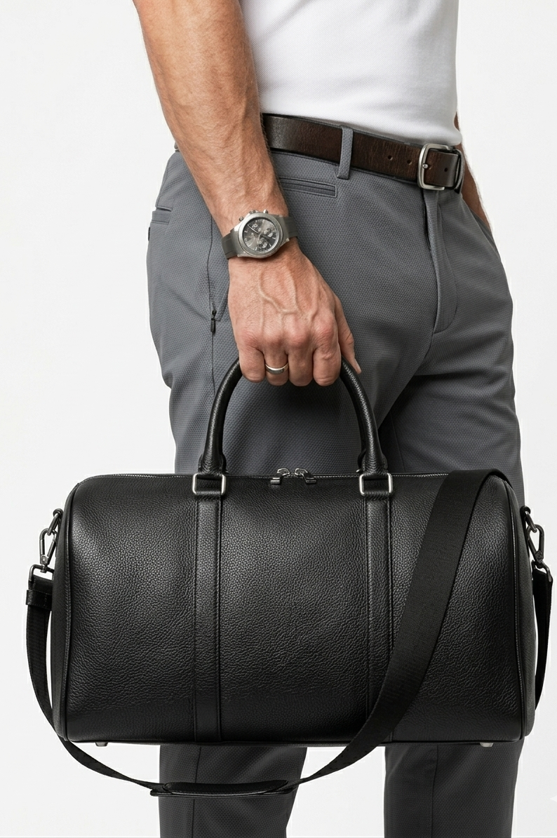 Sac cuir homme intemporel noir luxe