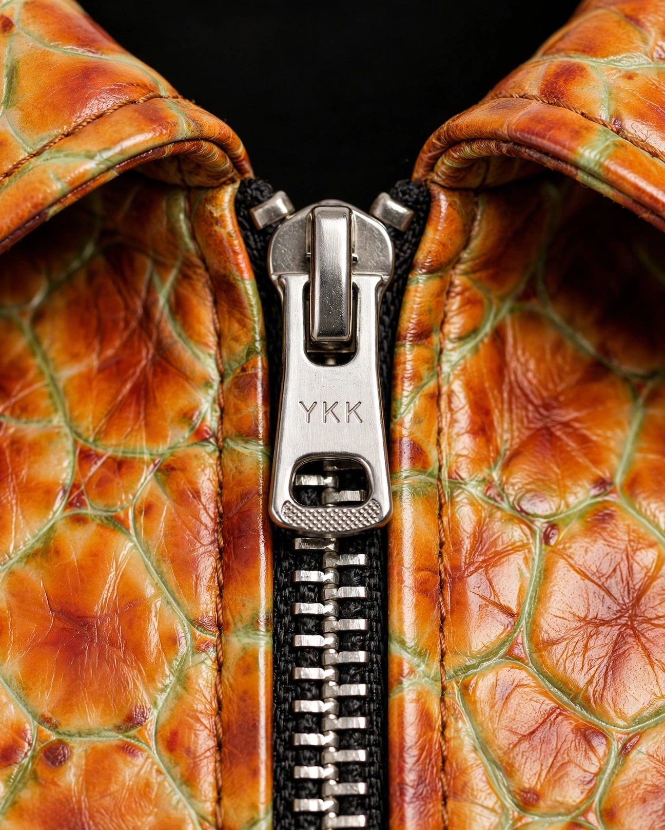 Veste AMBER SCALE - Cuir de Vachette Reptile Édition Marrakech Night