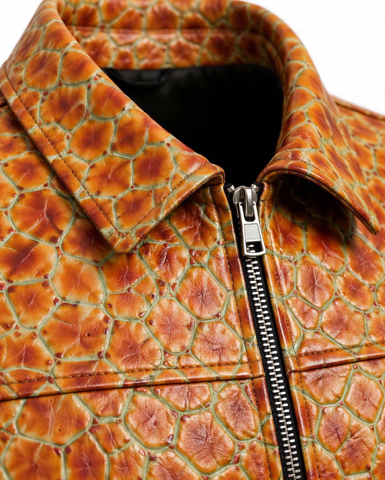 Veste AMBER SCALE - Cuir de Vachette Reptile Édition Marrakech Night