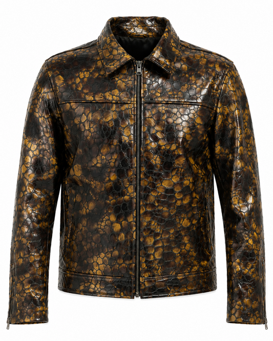 Veste en cuir véritable à motif reptile One in a Million (LIMITED EDITION)