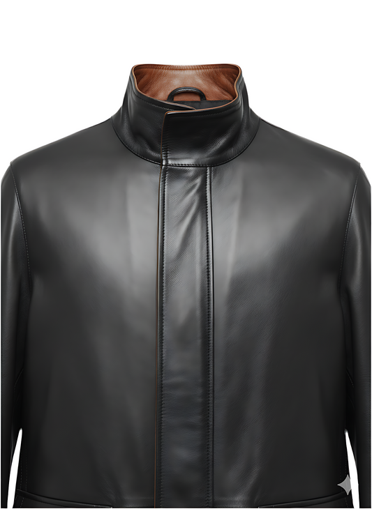 Manteau long pour homme en cuir noir – Canada