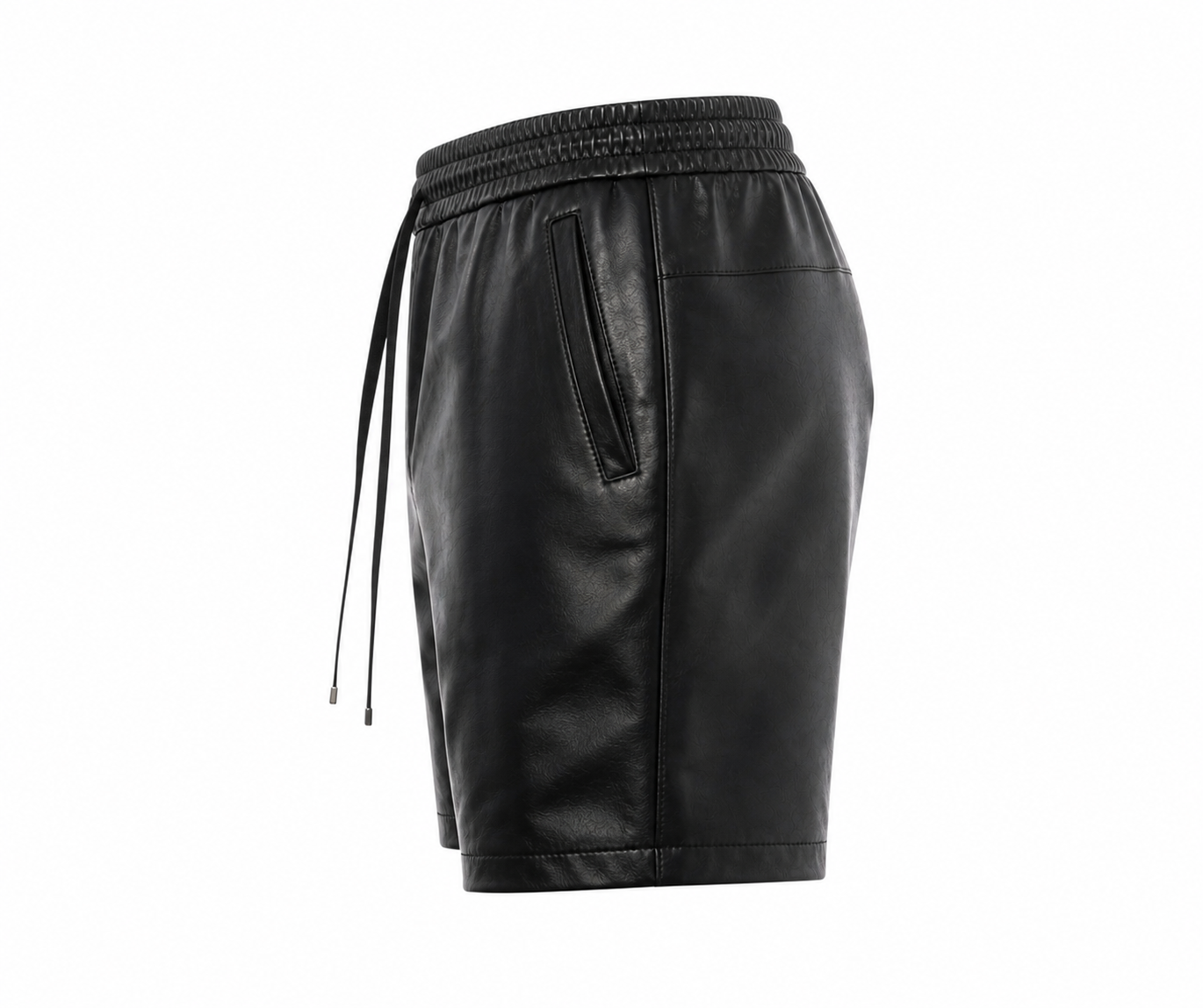 Short en cuir premium unisexe – coupe oversize été cuir véritable noir