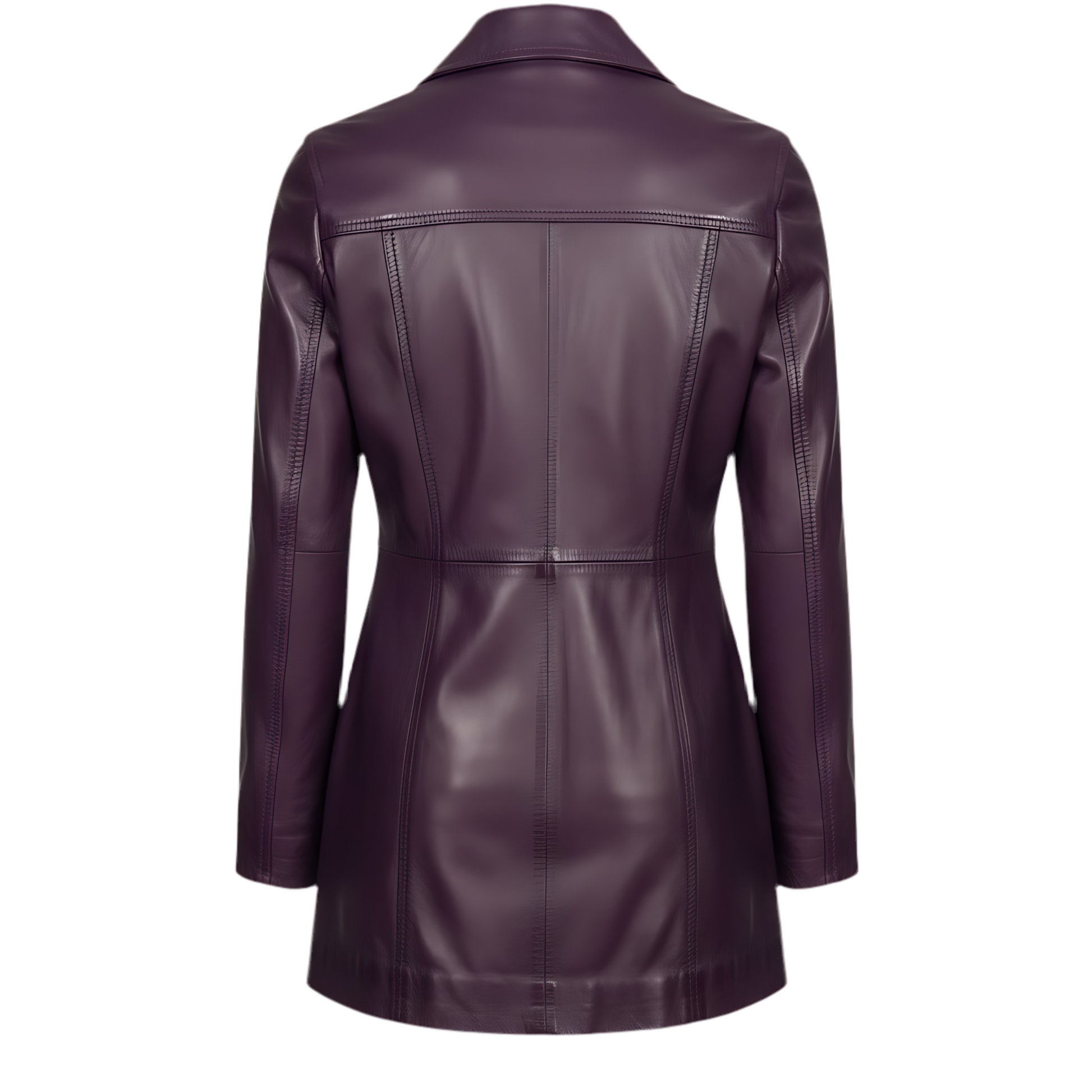 Manteau long d'hiver en cuir d'agneau violet pour femme – MARRAKCHI Jamila Marrakchi
