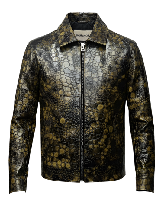 Veste en cuir d'agneau à motif reptile One in a Million (LIMITED EDITION)