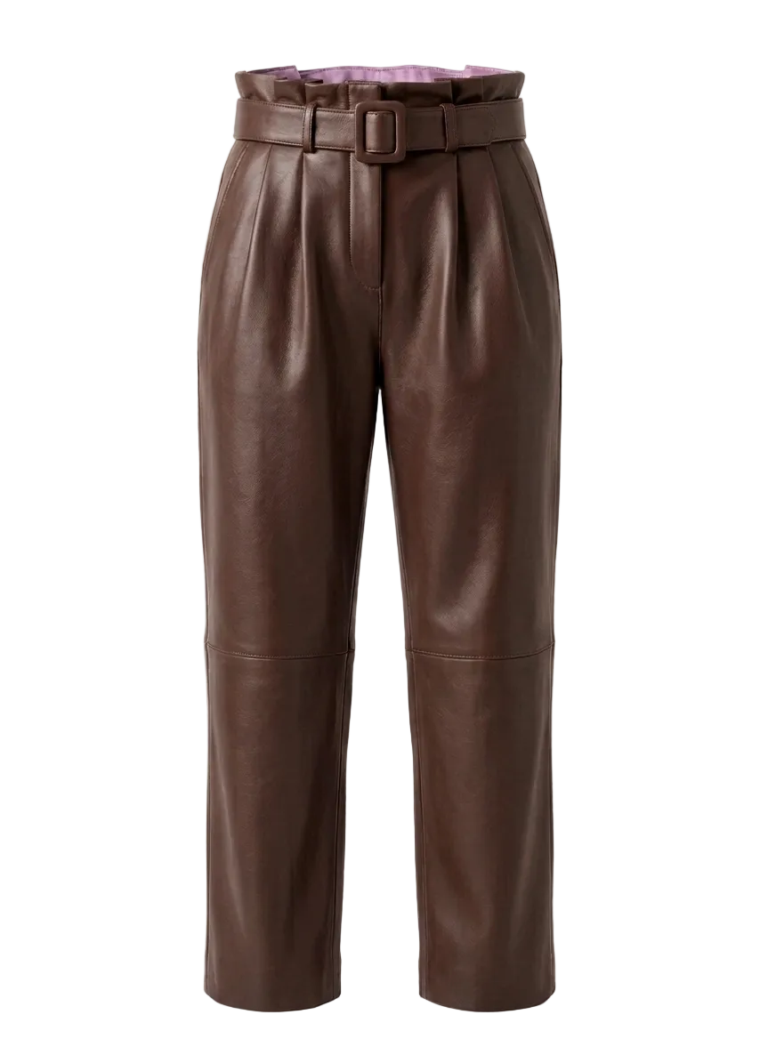Pantalon cuir femme jaune marron noir violet premium