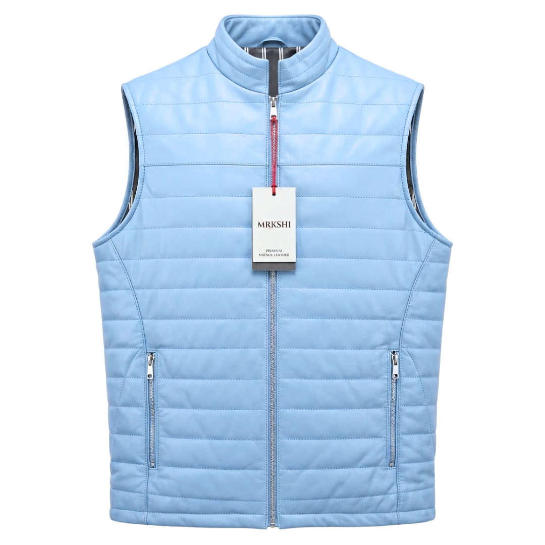 Gilet en cuir Unisexe en cuir nappa – Collection couleurs d’été