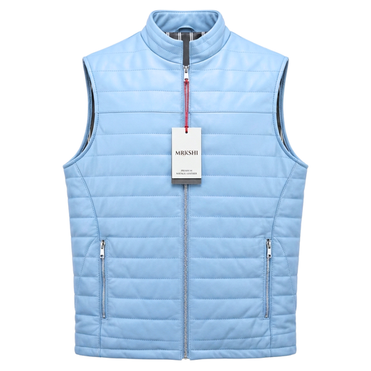 Gilet en cuir Unisexe en cuir nappa – Collection couleurs d’été
