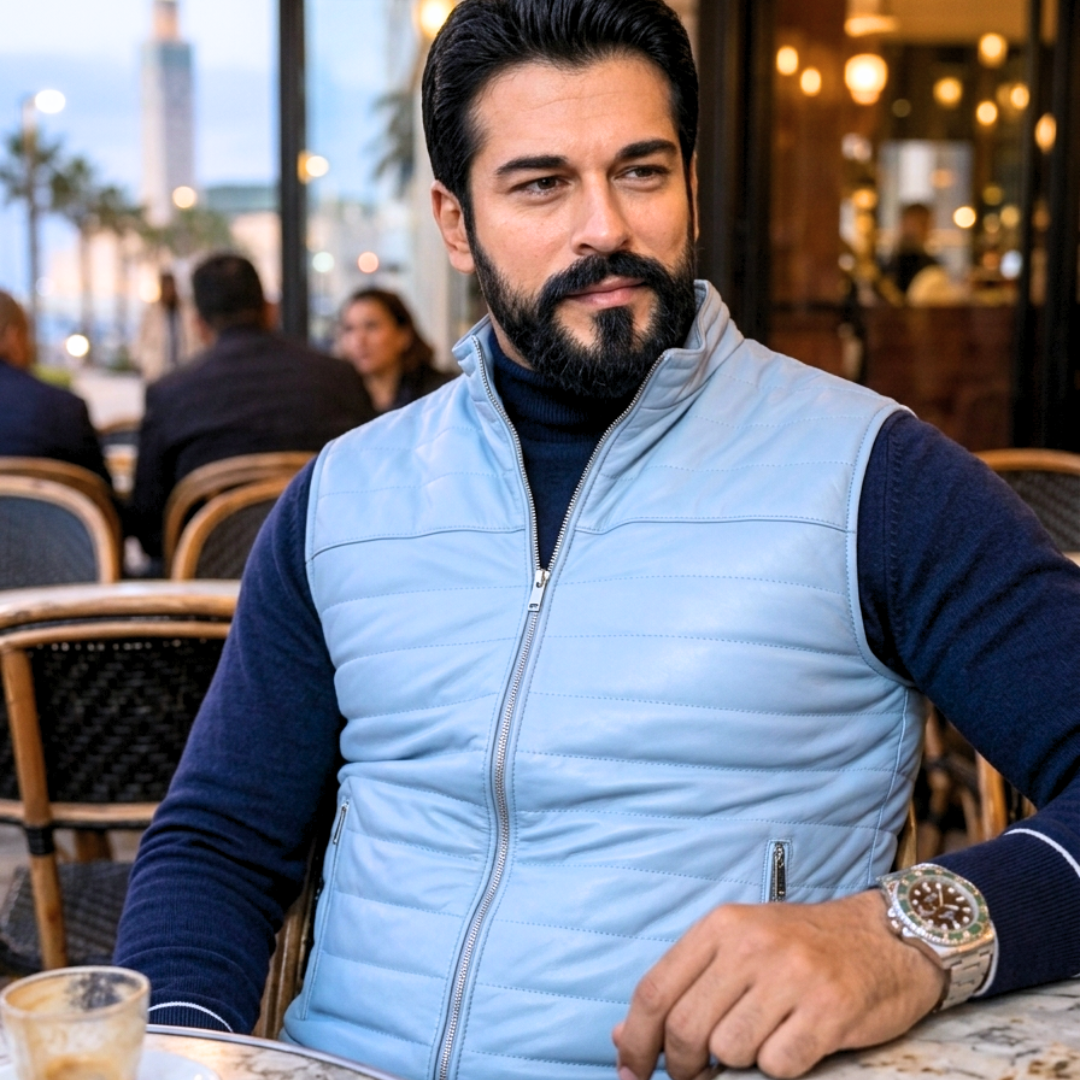 Gilet en cuir Unisexe en cuir nappa – Collection couleurs d’été