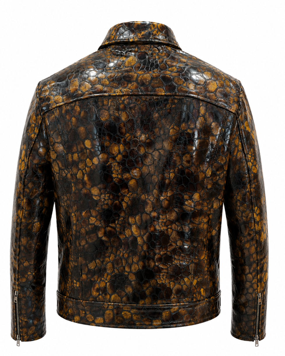 Veste en cuir véritable à motif reptile One in a Million (LIMITED EDITION)
