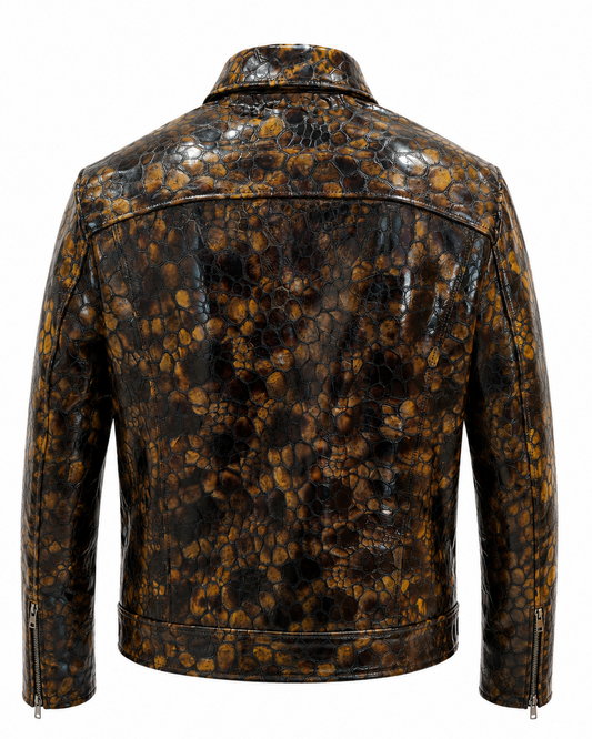 Veste en cuir véritable à motif reptile One in a Million (LIMITED EDITION)