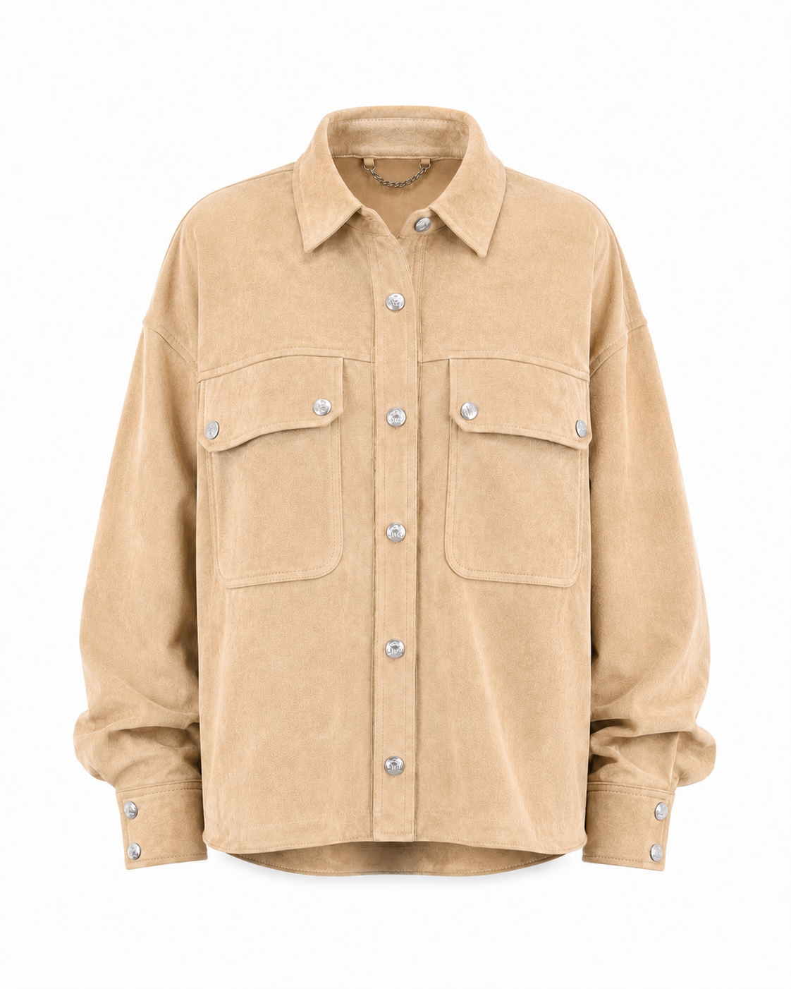 Chemise Oversize en Daim Premium Cuir de Chèvre – Beige Sable & Bleu Ciel | MRKSHI