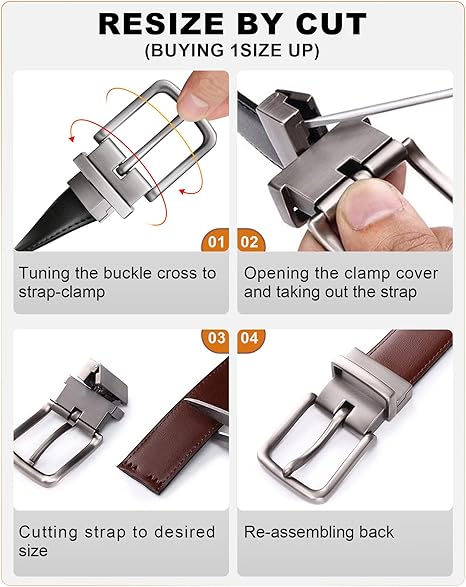 Ceinture réversible en cuir pour homme