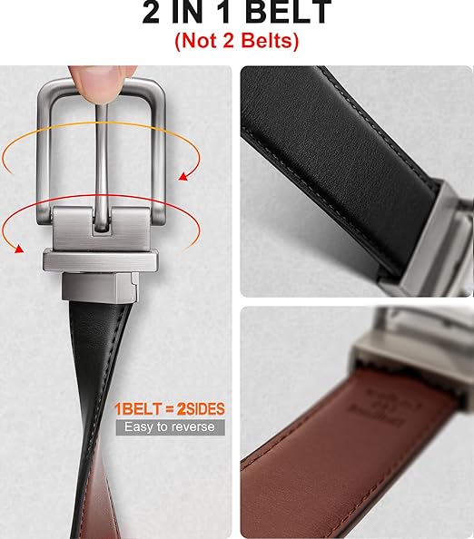 Ceinture réversible en cuir pour homme
