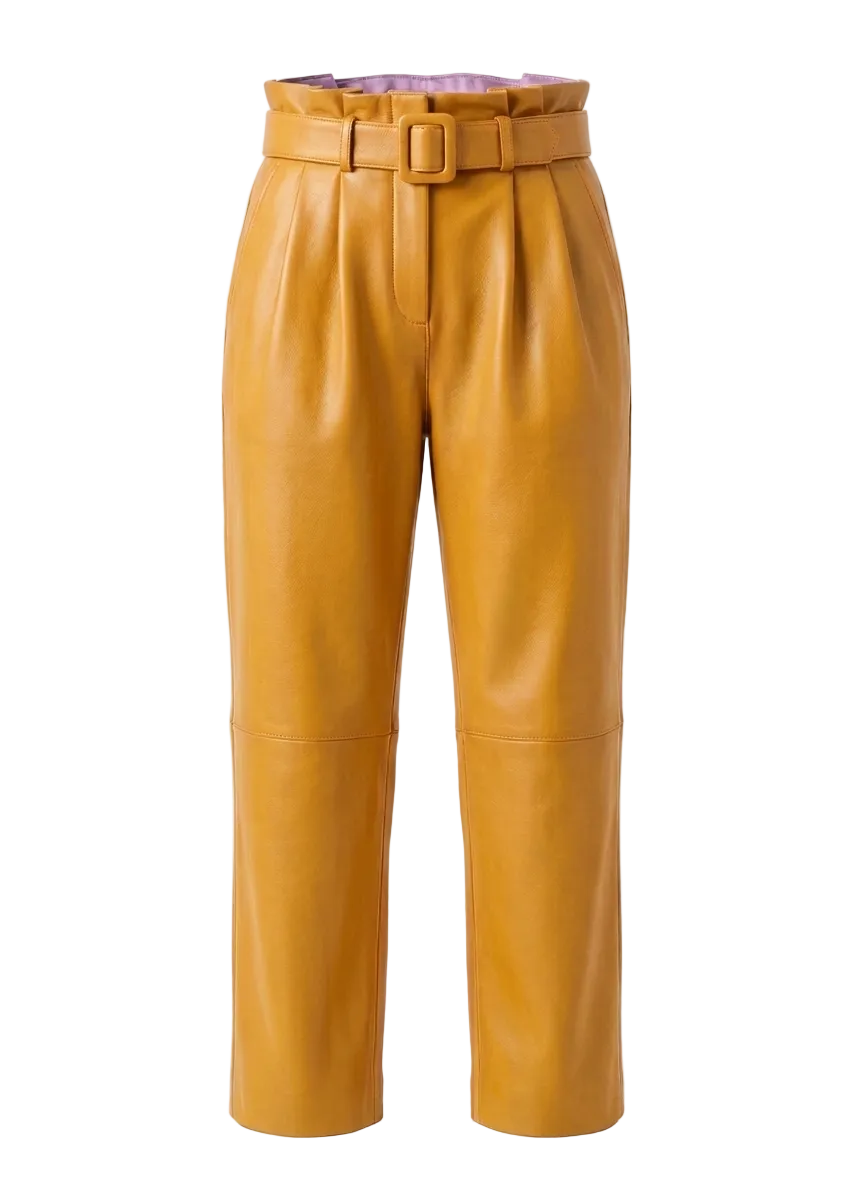 Pantalon cuir femme ajusté et confortable style moderne