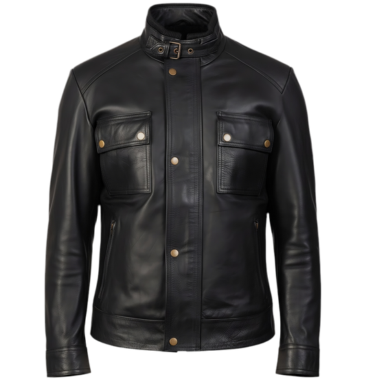 Bouch Distressed Leather Biker Jacket Marrakchi