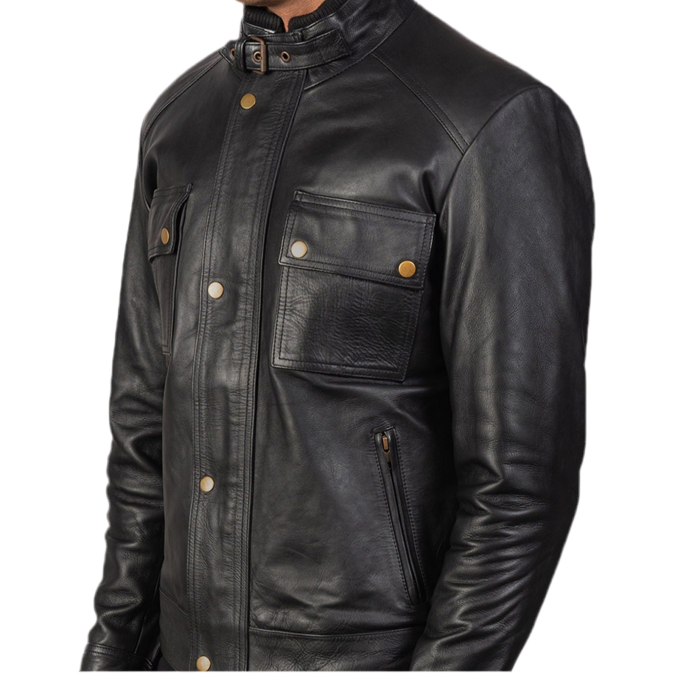 Bouch Distressed Leather Biker Jacket Marrakchi