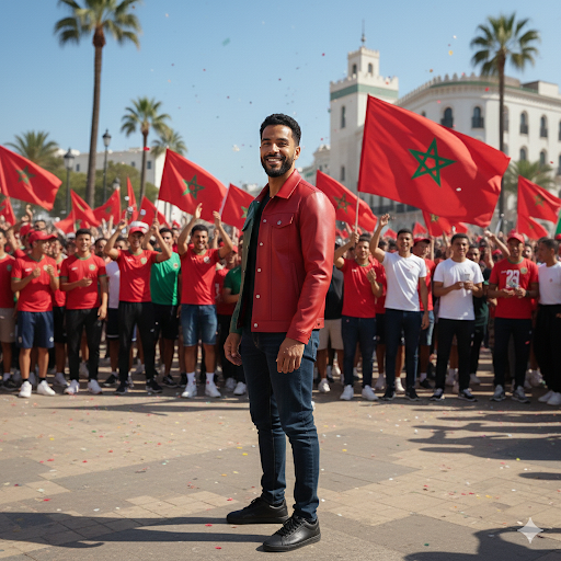 Atlas Lion – Veste en cuir premium style denim | Édition Maroc  🇲🇦🦁