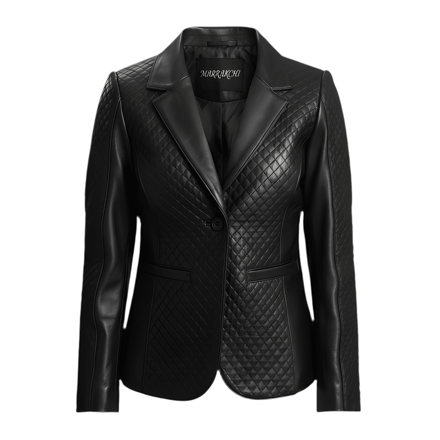MARRAKCHI Blazer en cuir noir matelassé Nora Marrakchi