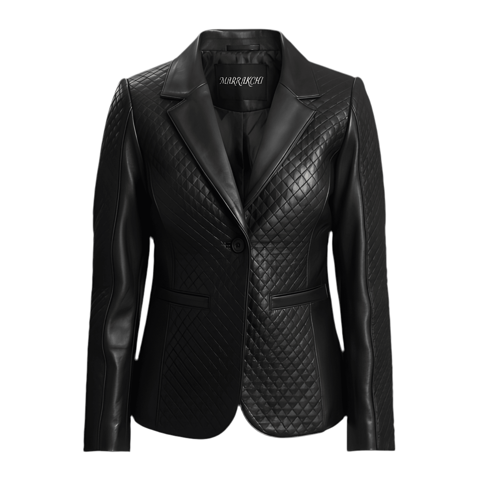 MARRAKCHI Blazer en cuir noir matelassé Nora Marrakchi