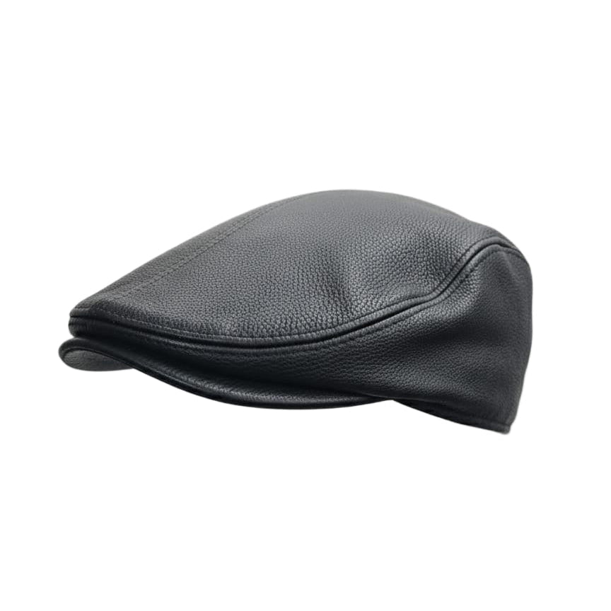 Béret homme élégant en cuir véritable – Style Peaky Blinders
