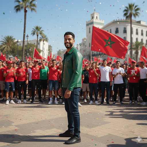 Atlas Lion – Veste en cuir premium style denim | Édition Maroc  🇲🇦🦁