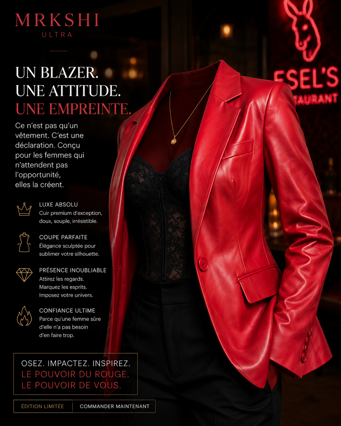 Blazer Femme en Cuir Premium – MRKSHI | Élégance Business