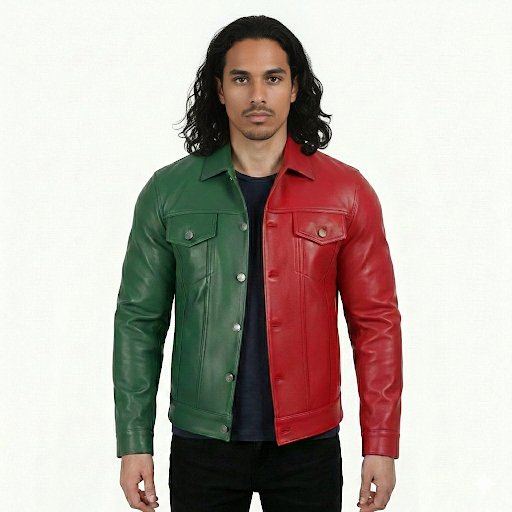 Atlas Lion – Veste en cuir premium style denim | Édition Maroc  🇲🇦🦁
